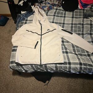 Nike Tech White Zip-Up Hoodie
